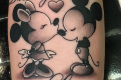 Black and Grey Micky Mouse tattoo